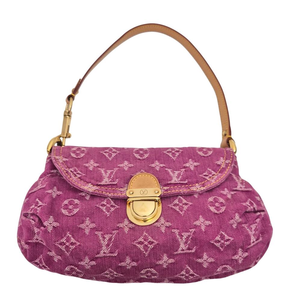 Louis Vuitton Pink Denim Mini Pleaty Shoulder Bag